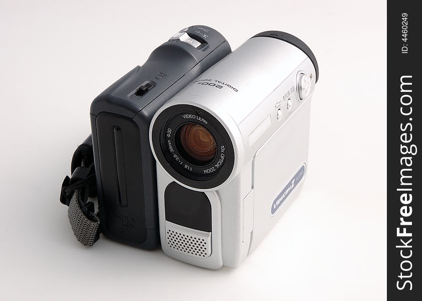 DV video camera with white color back ground. DV video camera with white color back ground