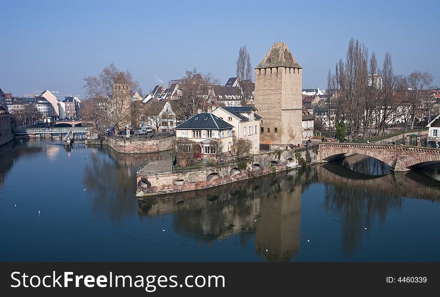 The Confluence of the various arms of the Ill River, Strasbourg. The Confluence of the various arms of the Ill River, Strasbourg.