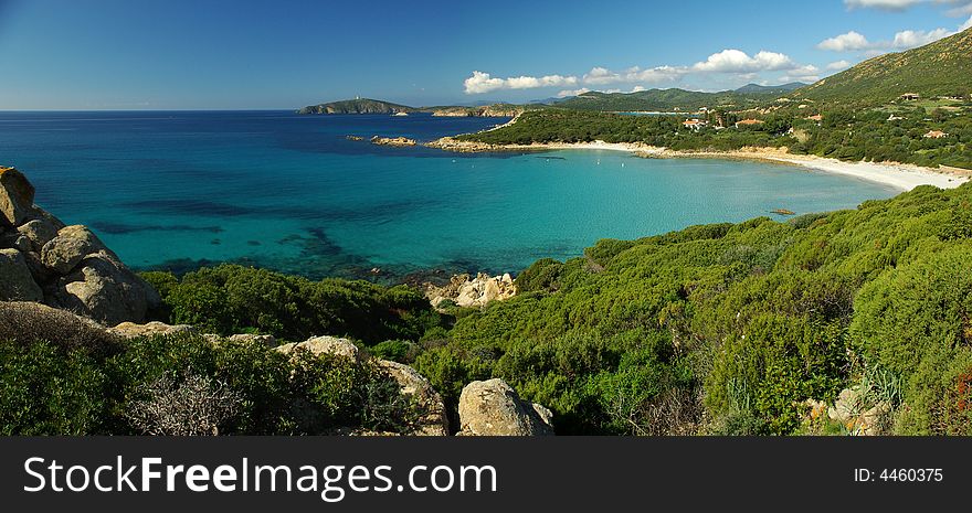 The wonderful view of sardinian south-west coast near Capo Spartivento (Sardinia - Italy)