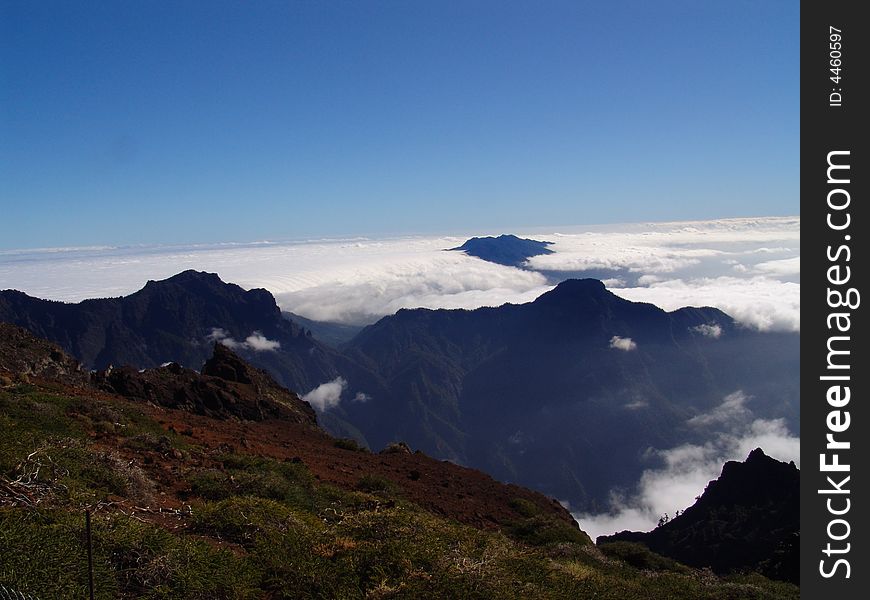 A view at gomera island from La palma. A view at gomera island from La palma.