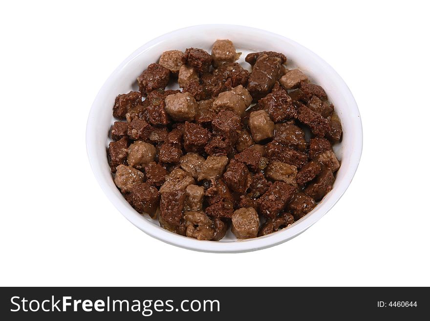 Photograph of a bowl of animal food