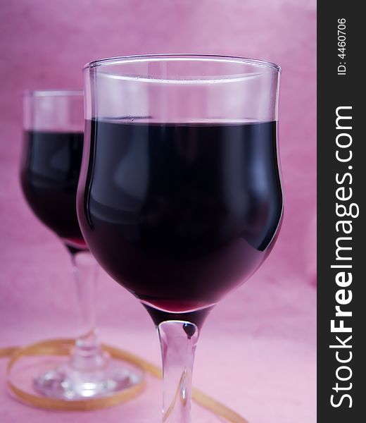 Two glasses of red wine. Two glasses of red wine
