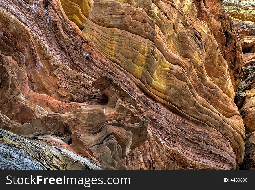 Rock Face wall on cliffs in Zion National Park