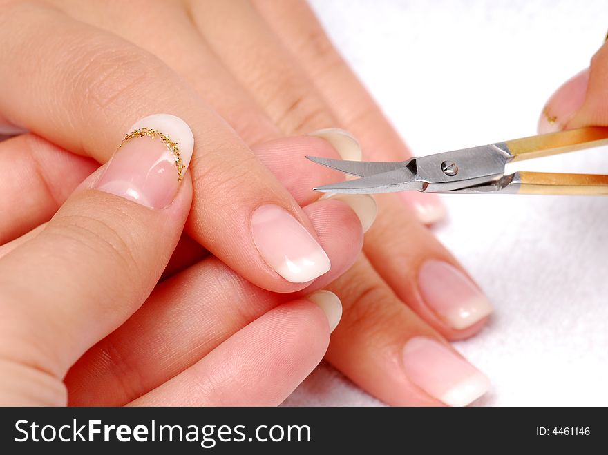 Cleaning of female fingers. Cuticle. Cleaning of female fingers. Cuticle