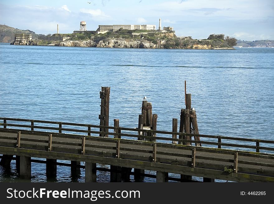 Alcatraz Island in the distance from San Francisco.