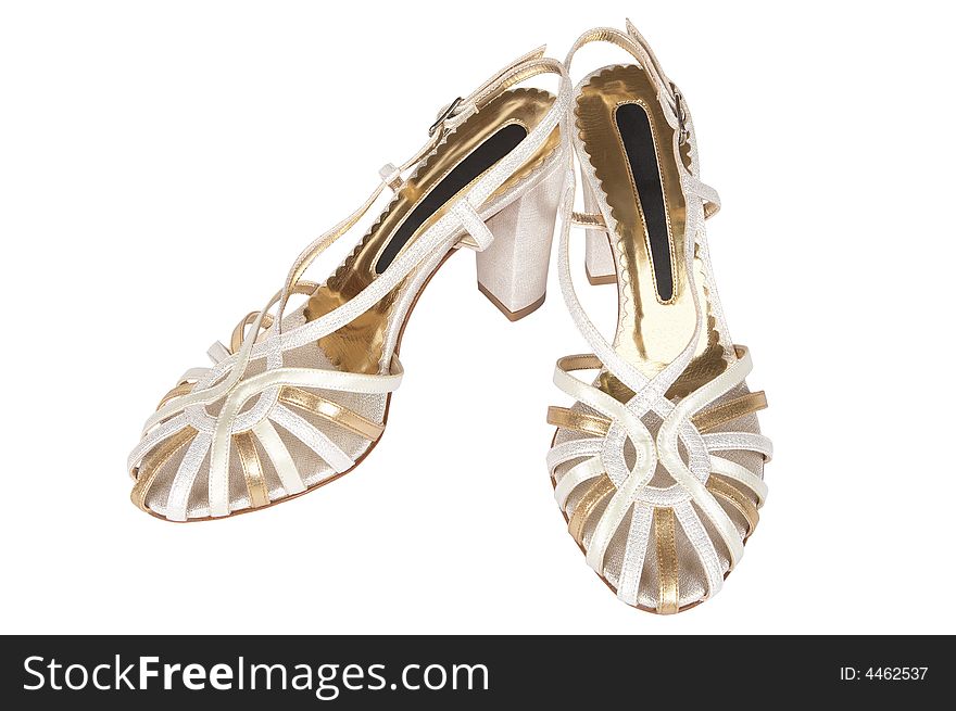 Fashionable female shoes on a white background