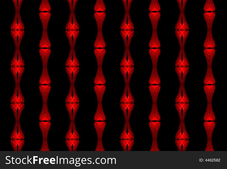 Abstract red pattern on the black background