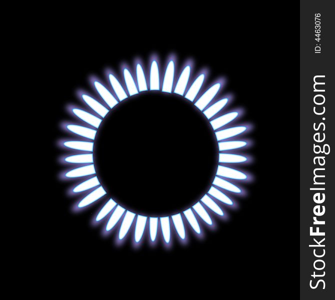 Gase burner on black background