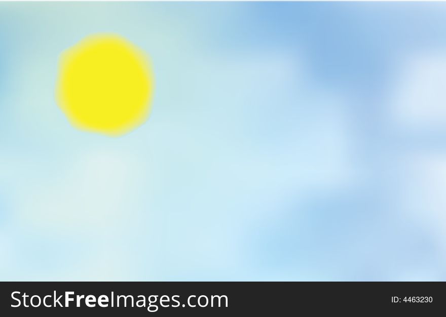 Sky. The realistic sky with sun and clouds. Mesh