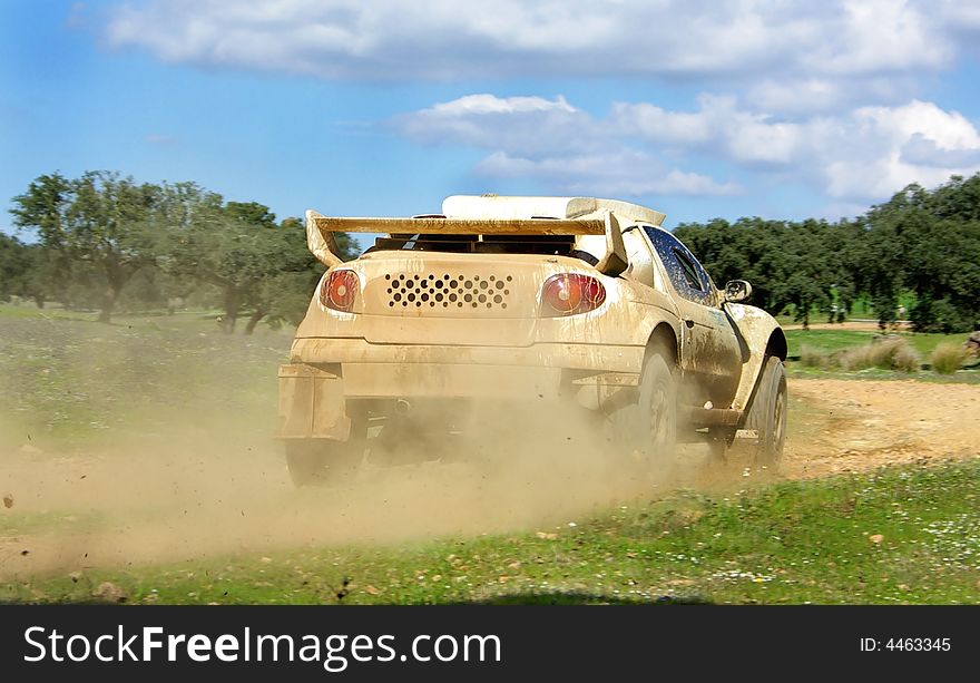Car in competition in rally
