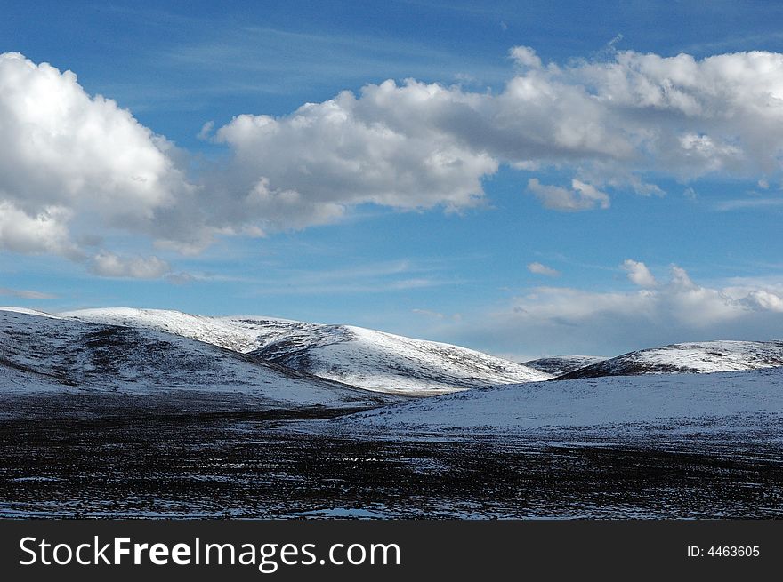 Blue sky and snow mountain 2