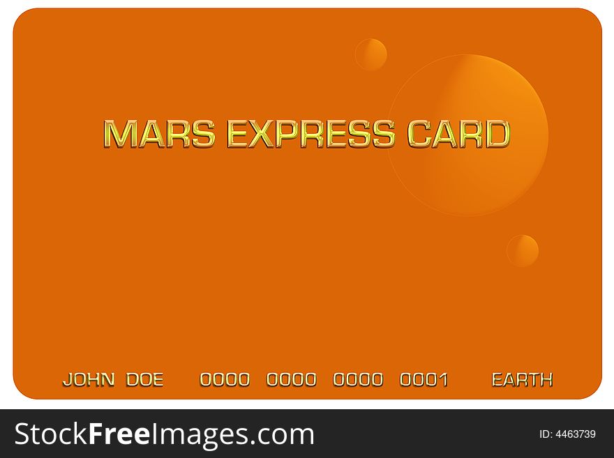 Credit or debit card for space traveller. Credit or debit card for space traveller