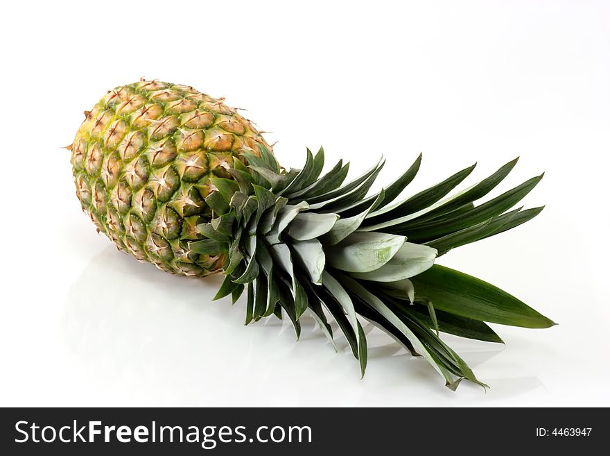 Close up of a fresh pineapple on bright background. Close up of a fresh pineapple on bright background