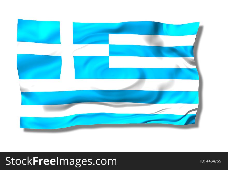 Greece lines flag on the wind