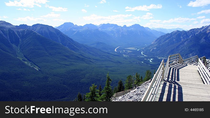 View from Mount Sulphur in the Canadian Rockies, Banff National Park, Alberta. View from Mount Sulphur in the Canadian Rockies, Banff National Park, Alberta