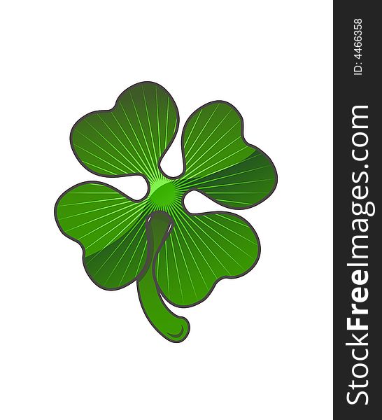 Vector illustration of a clover isolated on white background