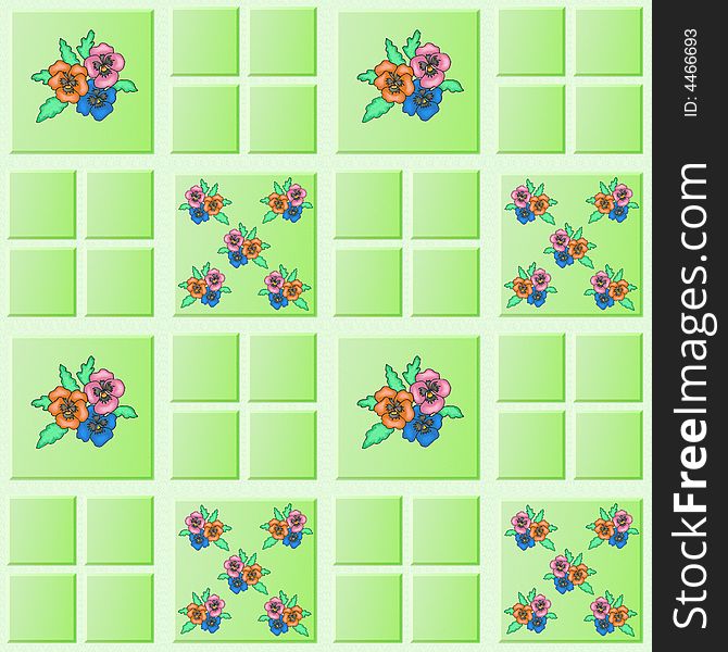 Flower Tiles Wall