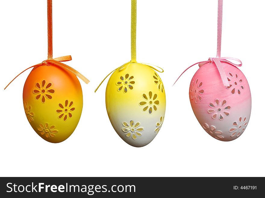 Easter eggs isolated on white background