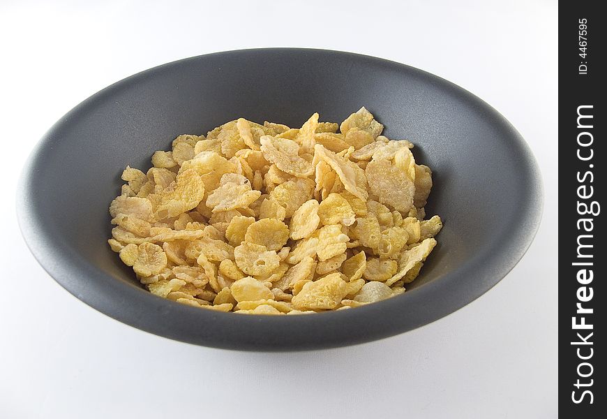 Plate with corn flakes eg breakfast