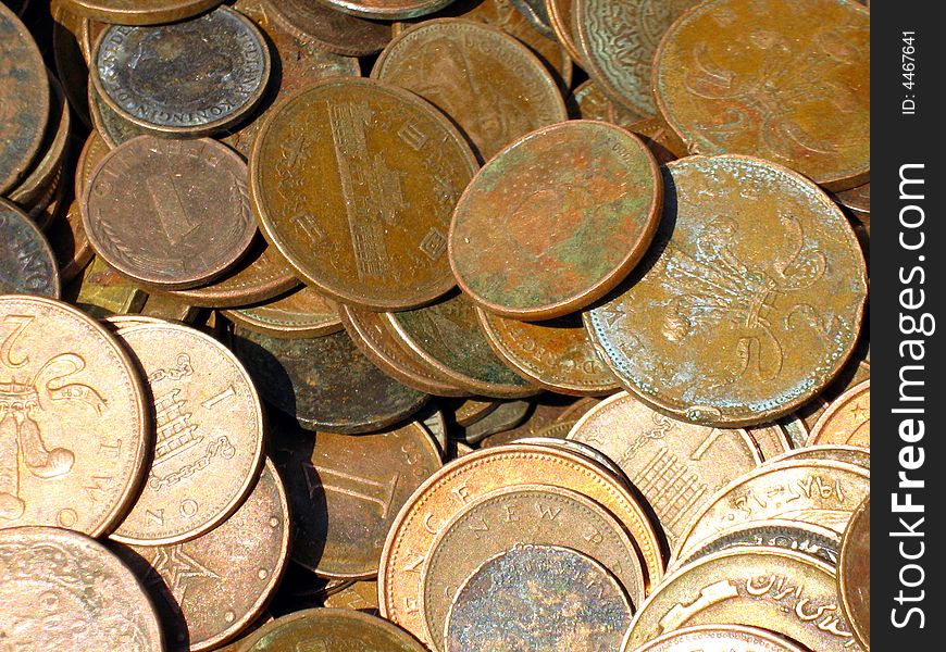 Close snap of Coins in India