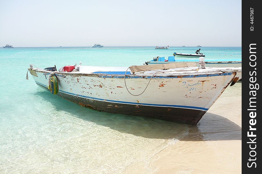 The boat in the red sea