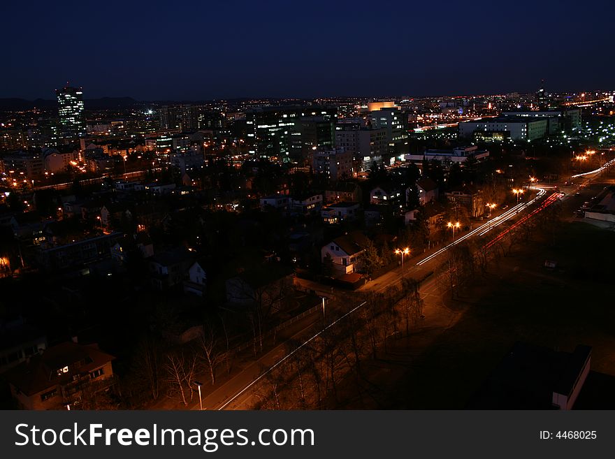 The night piece of city Zagreb, Croatia. The night piece of city Zagreb, Croatia