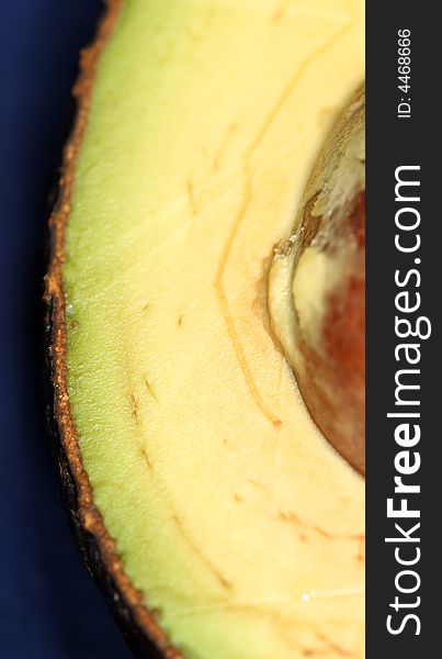 Browned half of an avocado