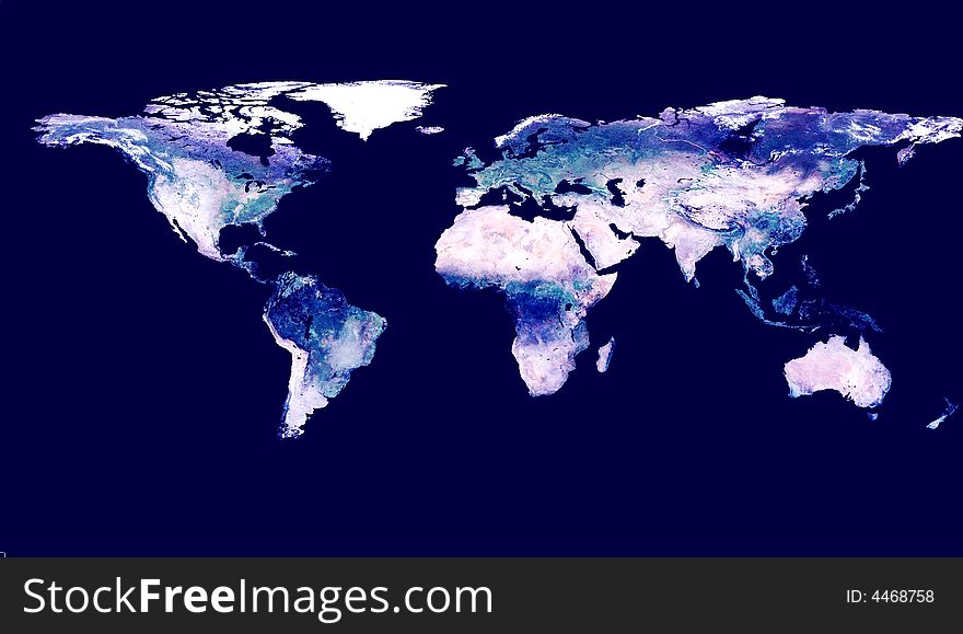 Blue map of the world ,. Blue map of the world ,