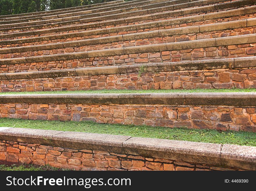 A view of the amphitheatre at the Union Buildings in Pretoria South Africa, also called an outside auditorium for the performing arts. A view of the amphitheatre at the Union Buildings in Pretoria South Africa, also called an outside auditorium for the performing arts.