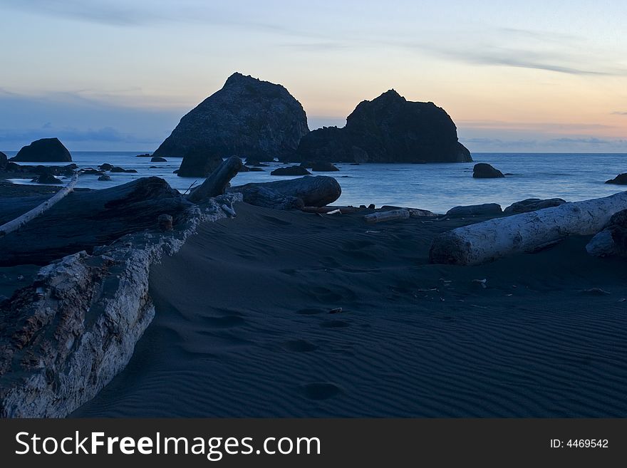 Northern california Coast at sunset