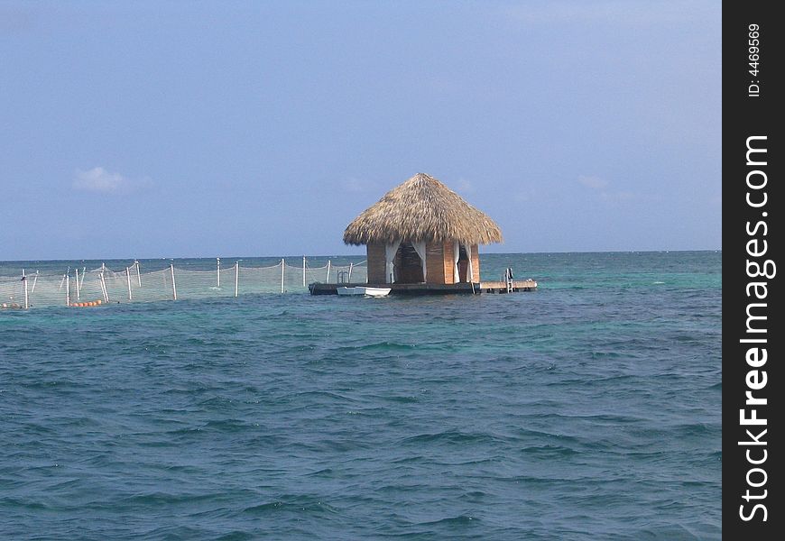 A small hut on the sea in Dominican Republic