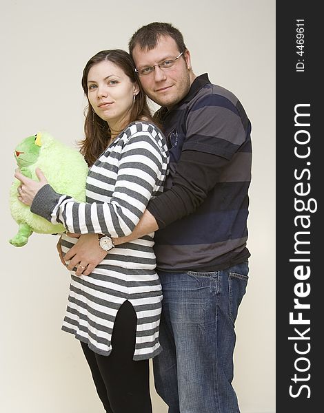 Picture of happy couple waiting for a baby. Picture of happy couple waiting for a baby