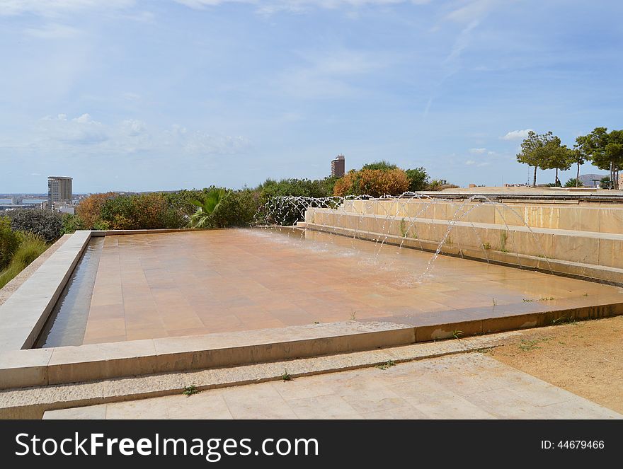 A welcome water feature half way up the steep hill to Santa Barbara Castle that sits high above Alicante in Spain. A welcome water feature half way up the steep hill to Santa Barbara Castle that sits high above Alicante in Spain.