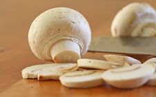 Slicing Mushrooms Stock Images Slicing Mushrooms Stock Images
