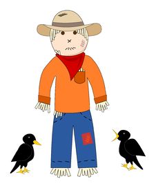 Scarecrow And Crows Royalty Free Stock Image Scarecrow And Crows Royalty Free Stock Image