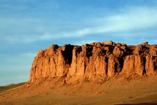 Golden Rocky Wall Sunset Royalty Free Stock Photo Golden Rocky Wall Sunset Royalty Free Stock Photo