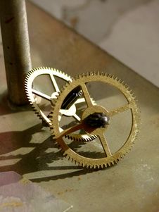 Gears. Old Clock. Royalty Free Stock Photo