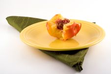 Half Eaten Nectarine. Stock Photos Half Eaten Nectarine. Stock Photos