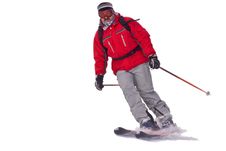 Skier Man Isolated Running Down From Snowy Winter Royalty Free Stock Photos