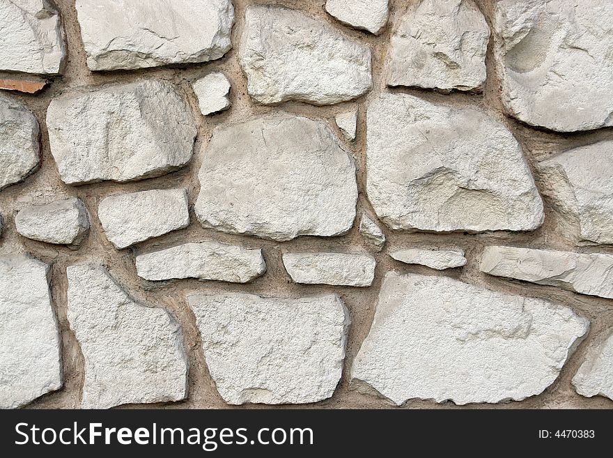 Closeup shot of crushed stone wall