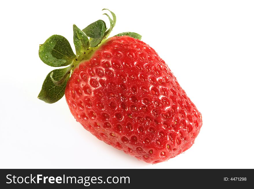 Strawberries On White Background - Close Up On Tex