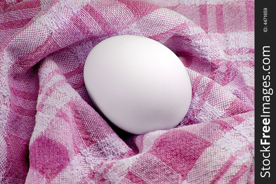 Egg on Pink Dish Towel