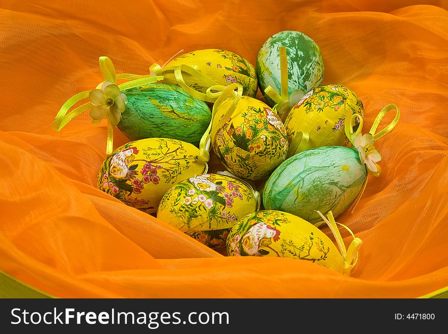 Easter green and yellow egss. Easter green and yellow egss