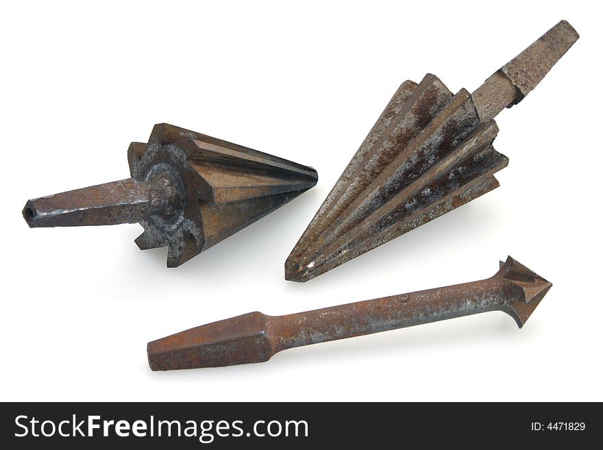 Old reamers used in hand drill brace. Old reamers used in hand drill brace