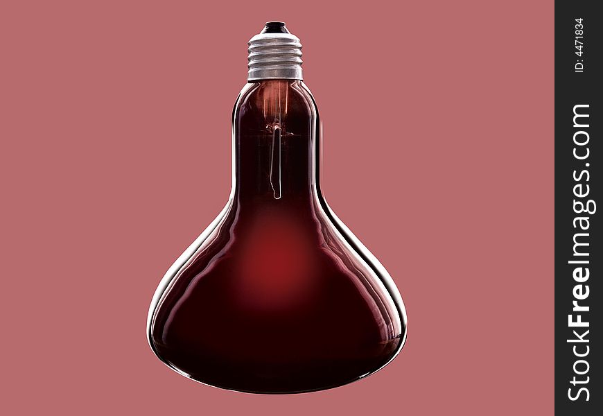 Single lightbulb isolated, pink tone