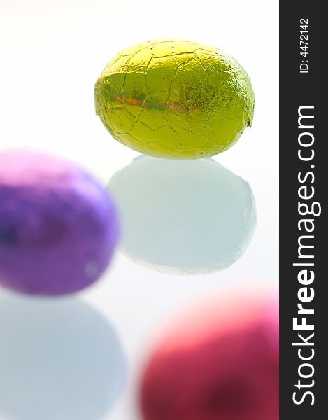A isolated shot of easter eggs