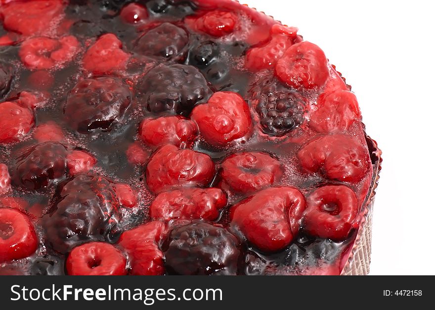 A lot of berries in the cake. A lot of berries in the cake