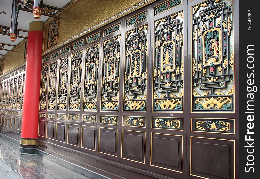 Colorful doors made by wood in China.