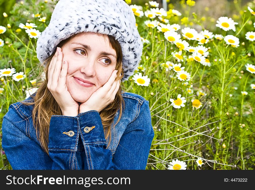 Woman portrait surrounded by flowers. Woman portrait surrounded by flowers.
