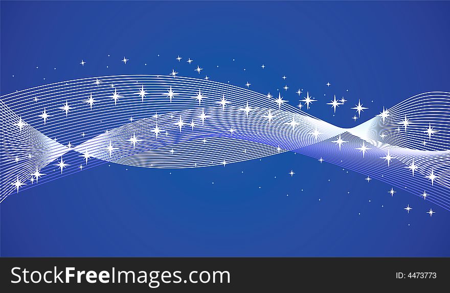 Blue background with stars, vector illustration